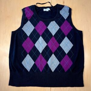 Merona Plus Sz 16W/18W Argile Sweater Vest Office Preppy Whimsigoth Punk Skater